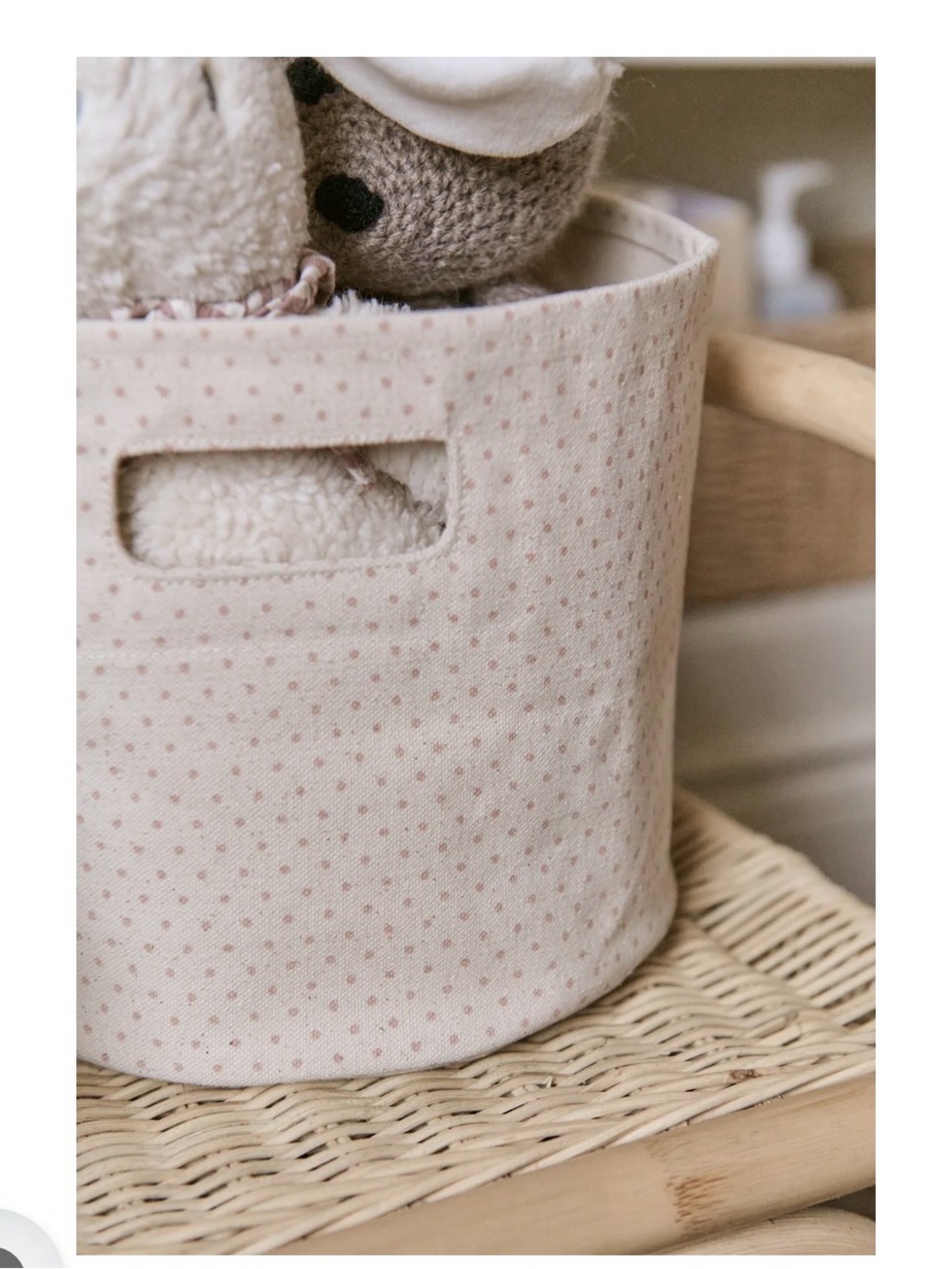 Pehr printed basket mini cotton storage bins x 2